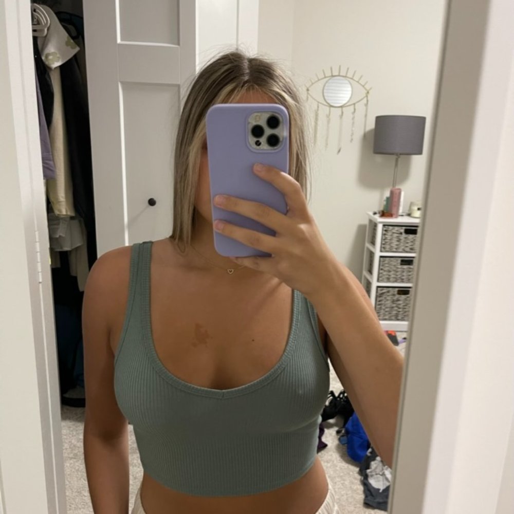 Garage Sage Green Cropped Tank